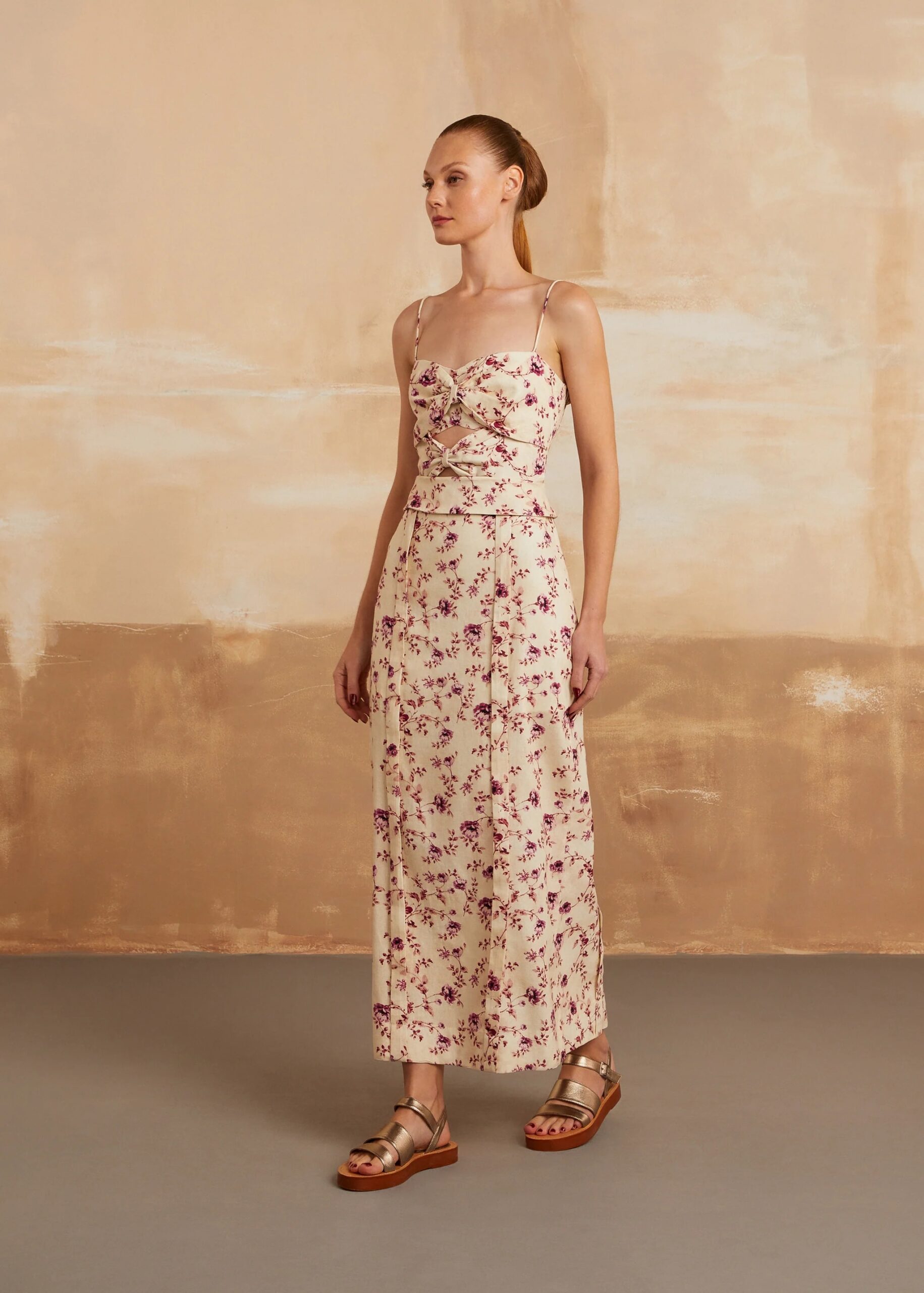Vestido Gia Estampa Floral Off White