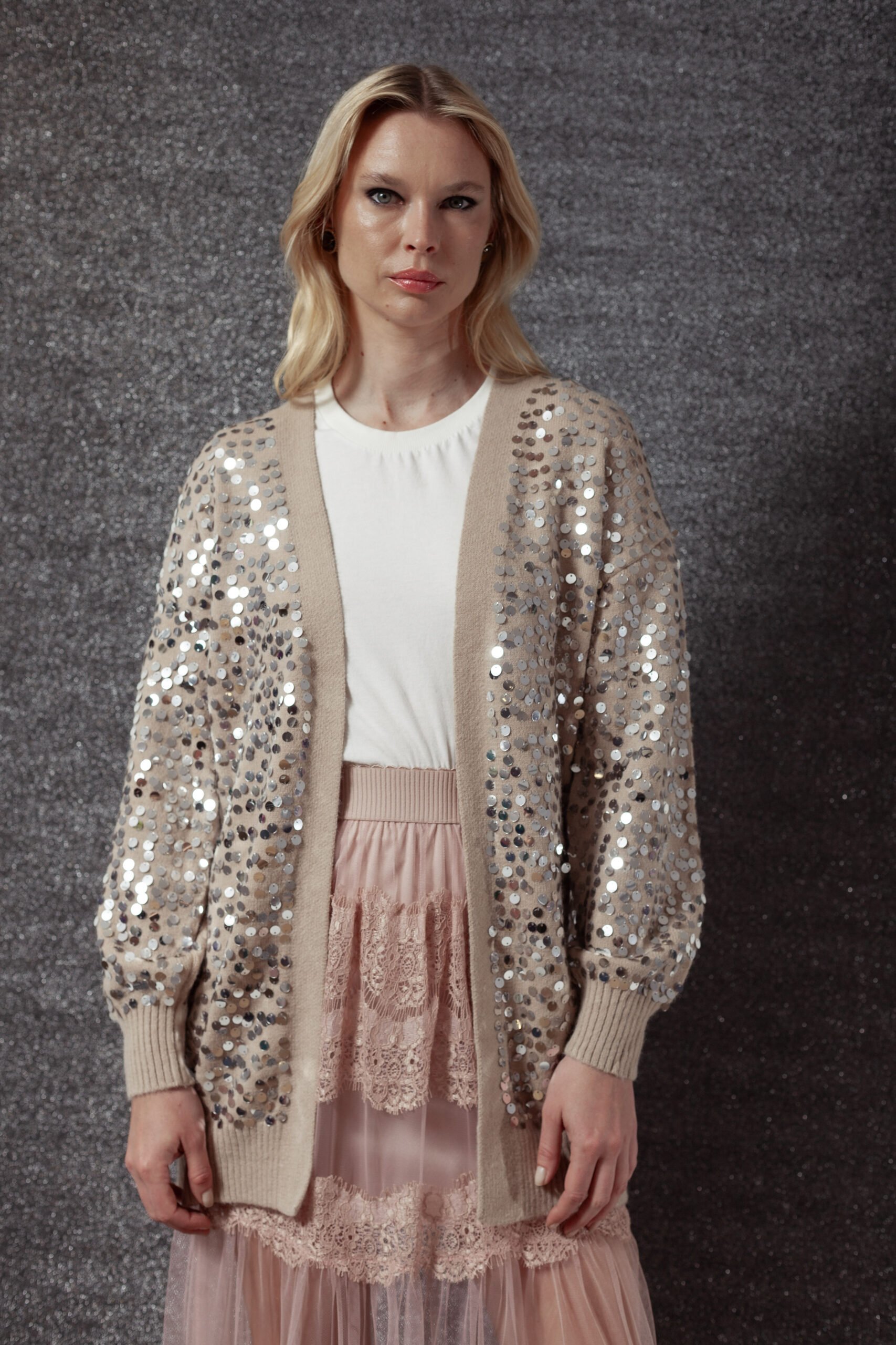 Cardigan Paete Bege