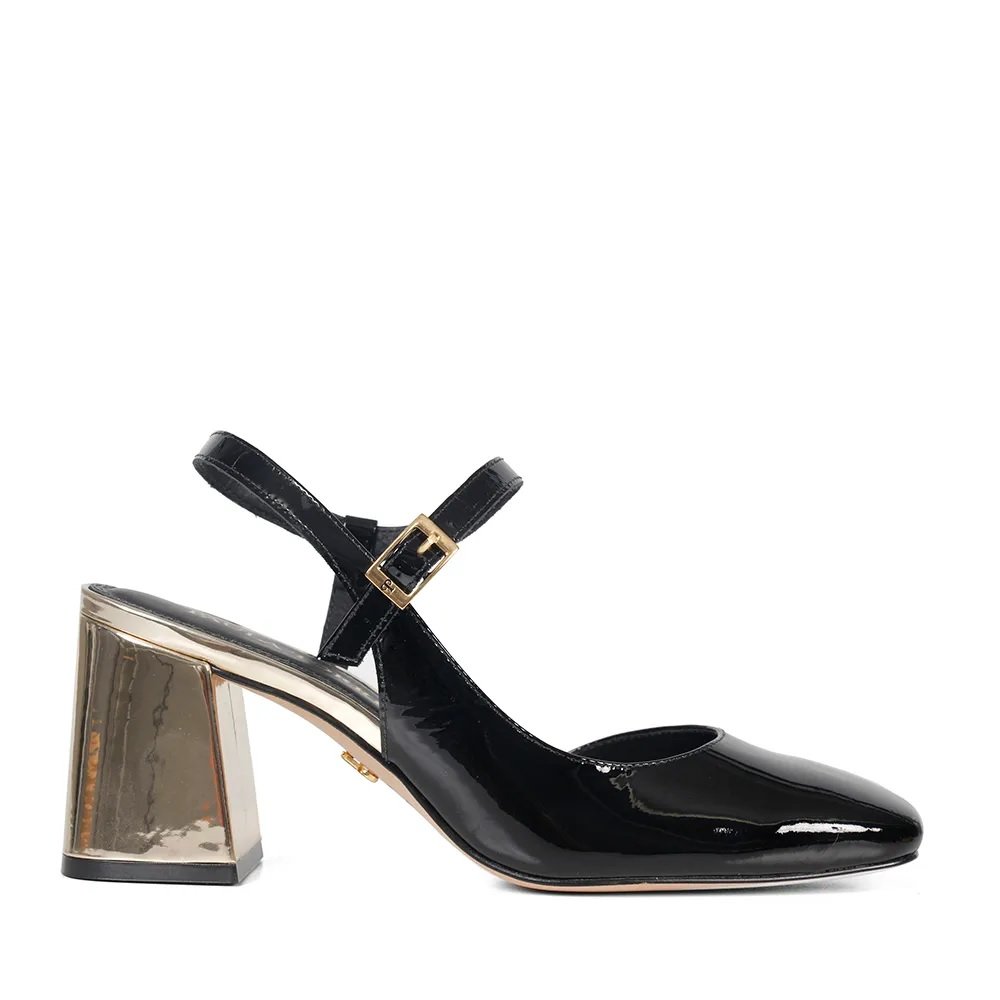 Scarpin Boneca Italia Preto/Dourado - Imagem 3