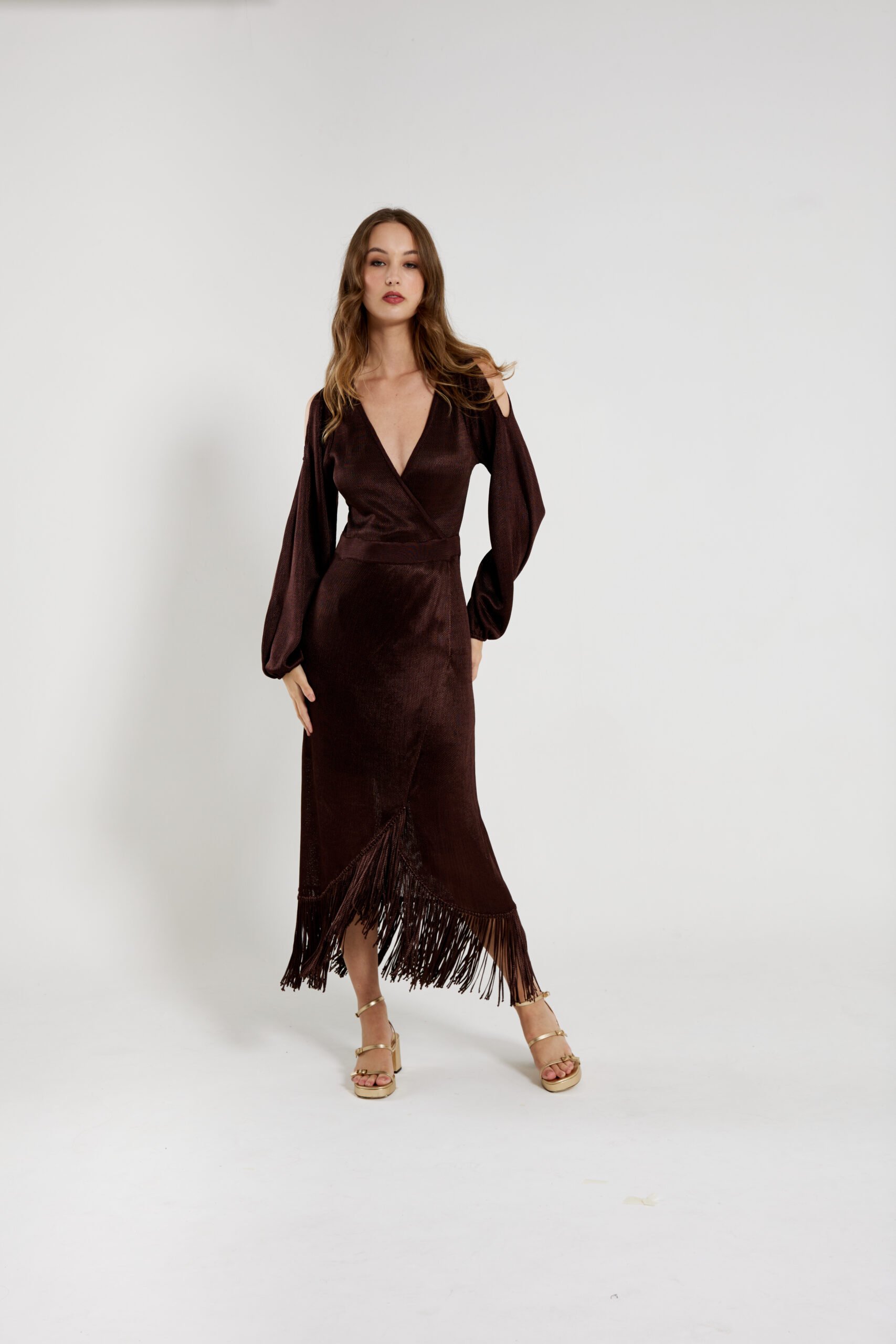 Vestido Claudia Marrom - Imagem 3
