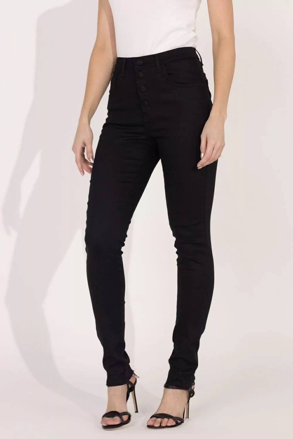 Calca Andrea Black Acetinada Skinny Preto - Imagem 2