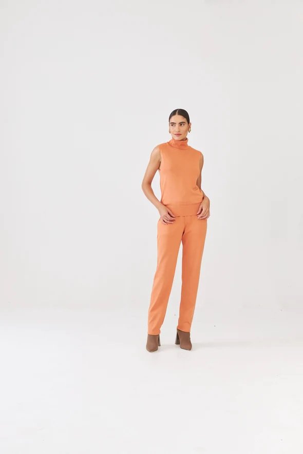 Regata Gola Alta Em Tricot Cobre