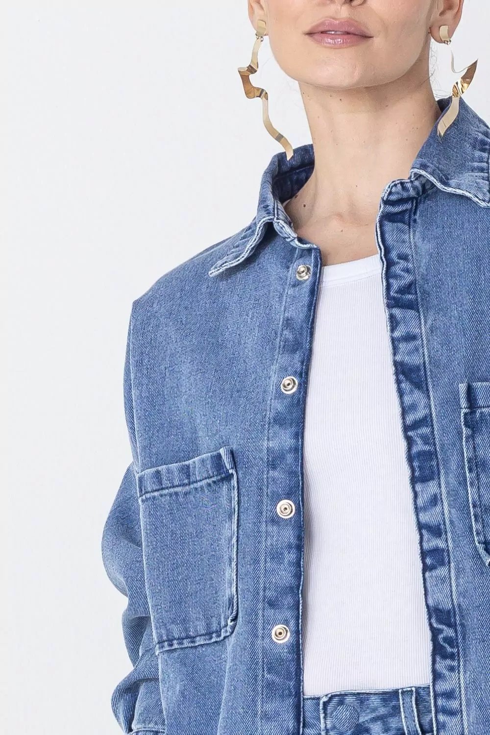 Camisa Oversized Jennifer 3056 Azul Claro - Imagem 3