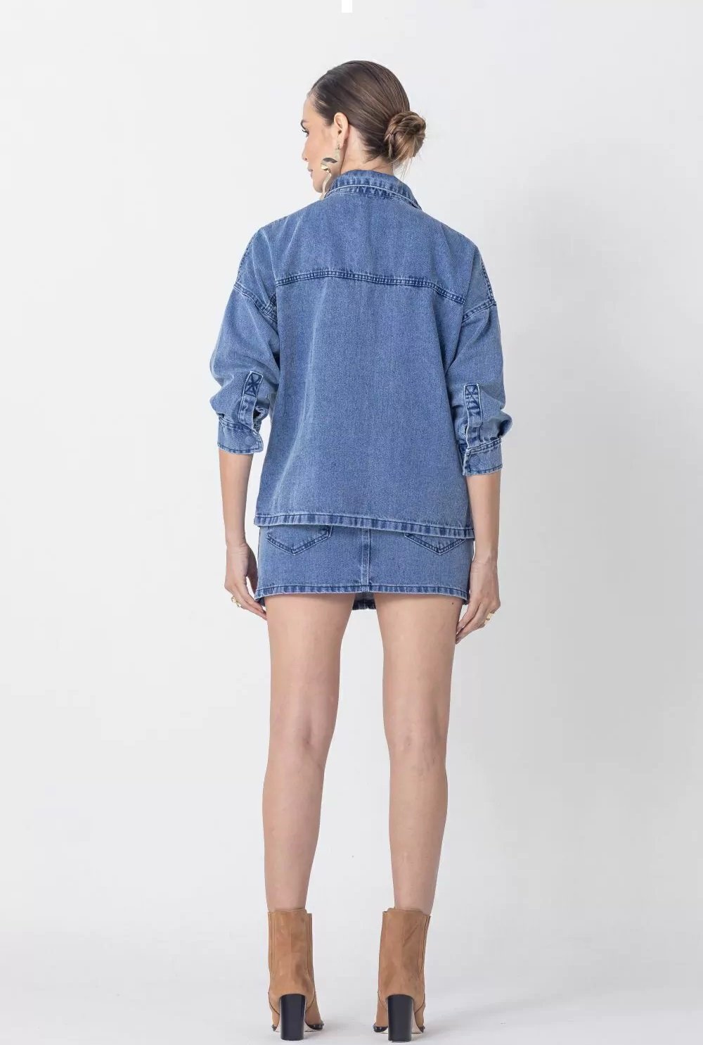 Camisa Oversized Jennifer 3056 Azul Claro - Imagem 4