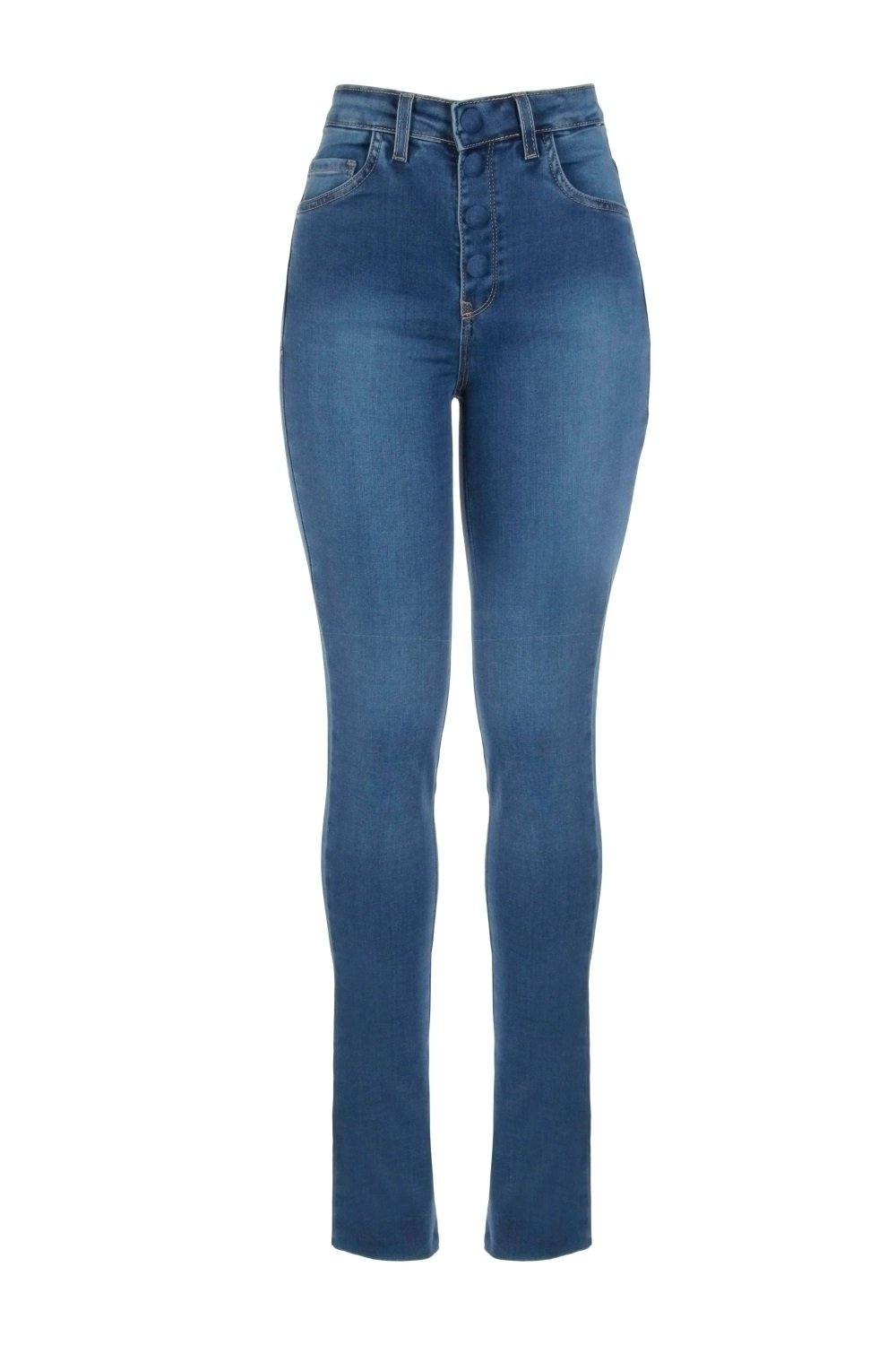 Calca Andrea Acetinada Skinny 2397 Azul Medio - Imagem 4