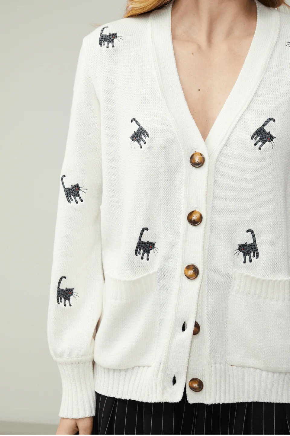 Casaqueto Gatinhos Tricot Off White - Imagem 6