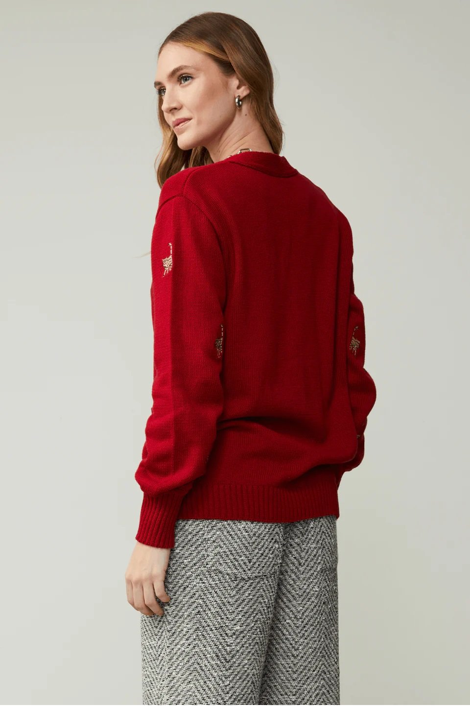 Casaqueto Gatinhos Tricot Vermelho - Imagem 2