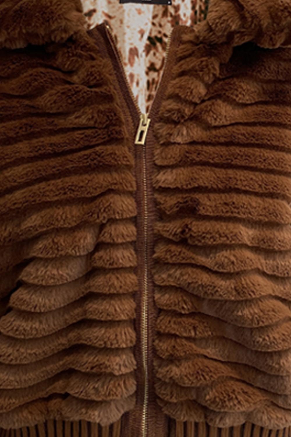 Jaqueta Bomber Fur Marrom - Imagem 2