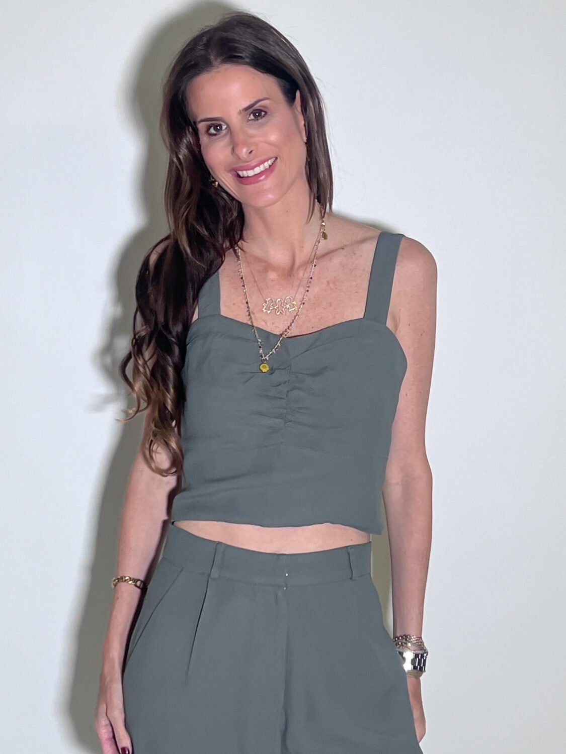 Top Ciça Cinza