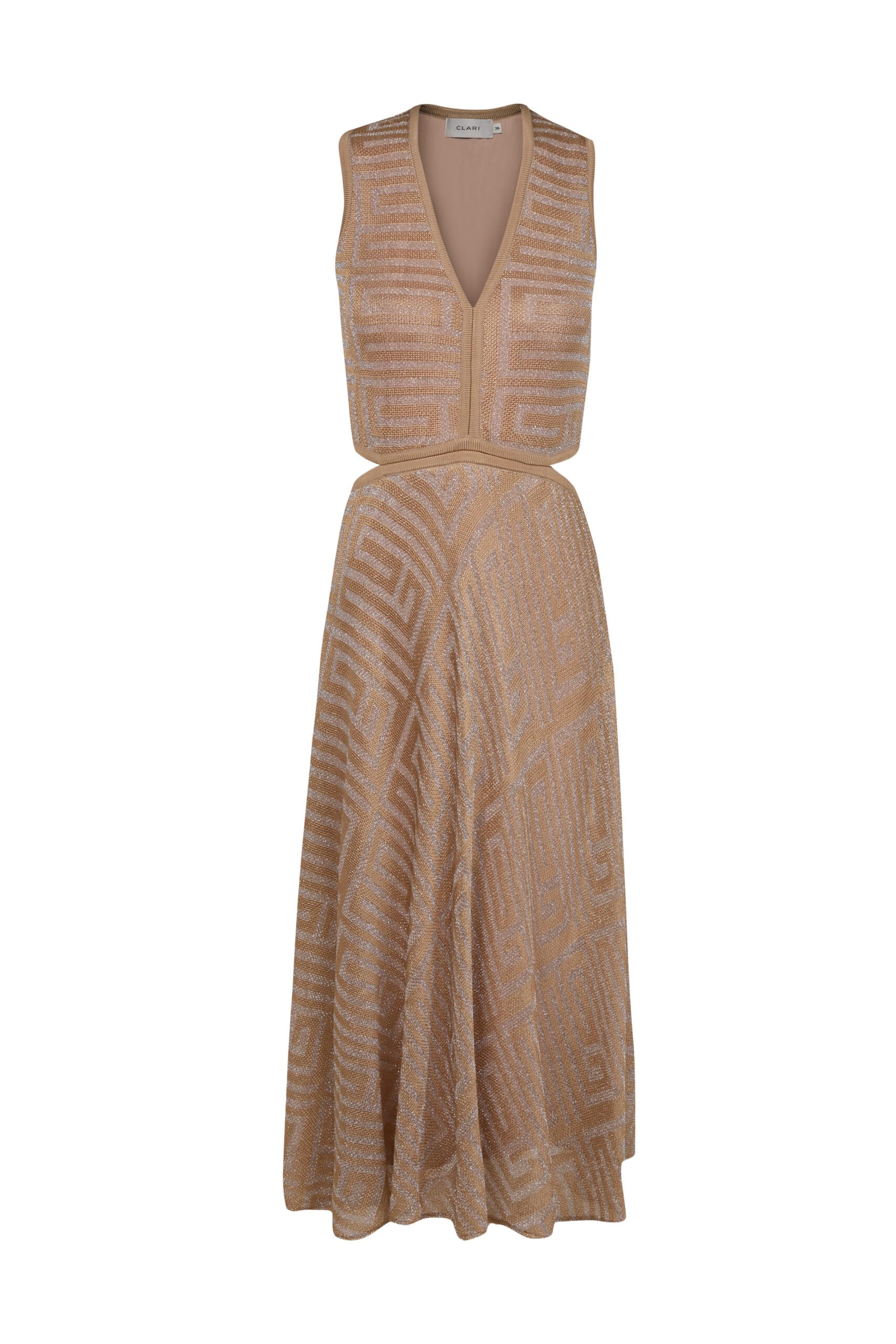 Vestido Denise Prata C/ Dourado