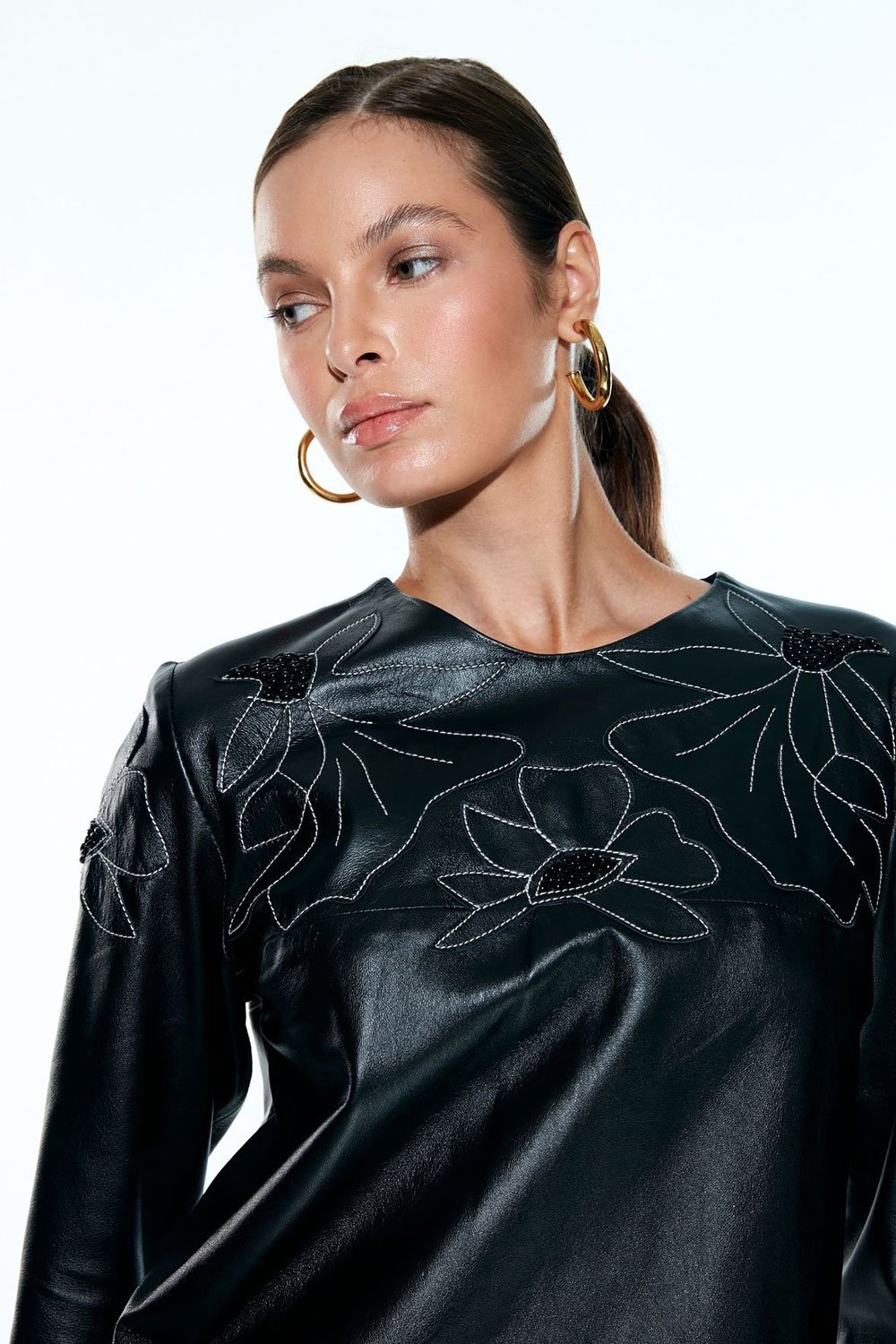 Vestido Martina de Couro Preto - Imagem 3