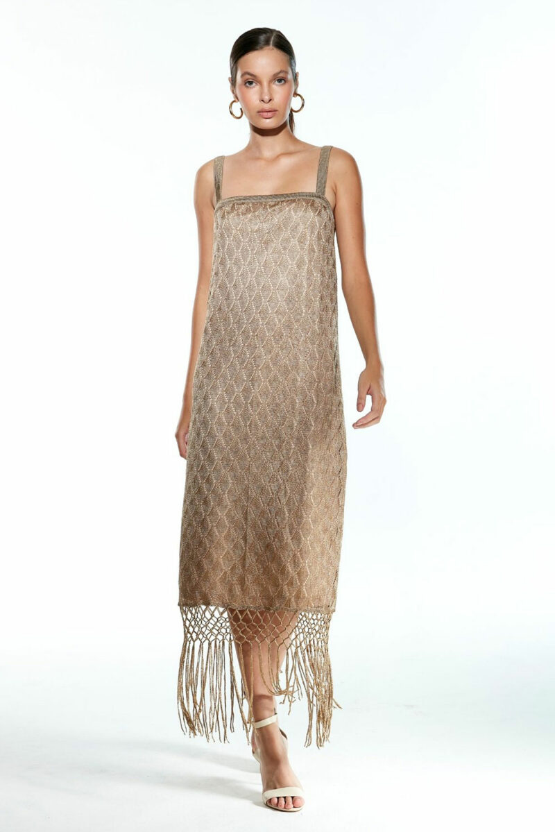 vestido-midi-tricot-macrame-franja-ouro-velho