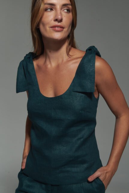 Alternative view of Blusa Rafaela Deep Esmeralda