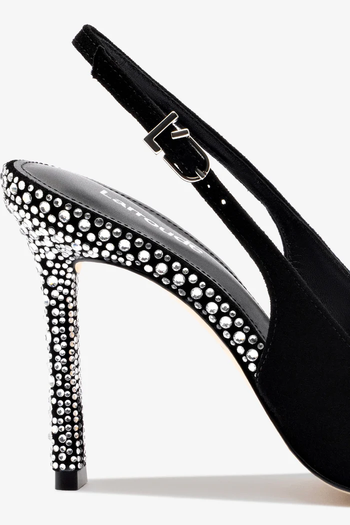 Kaitlan Crystal Pump In Black Suede - Imagem 4