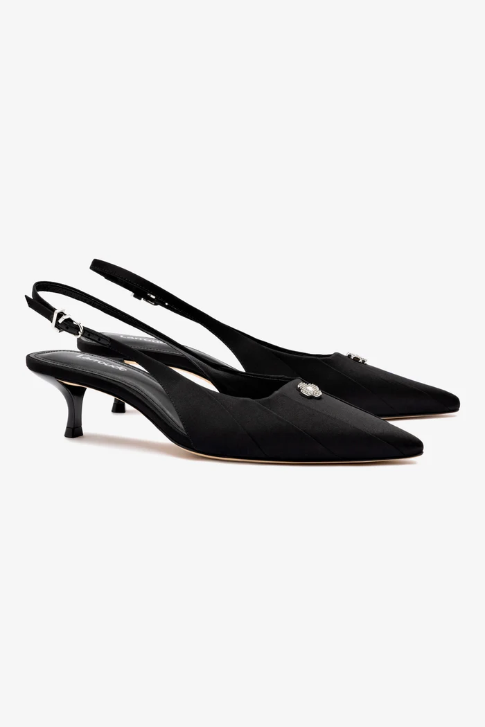 Maxine Pump In Black Fabric - Imagem 2