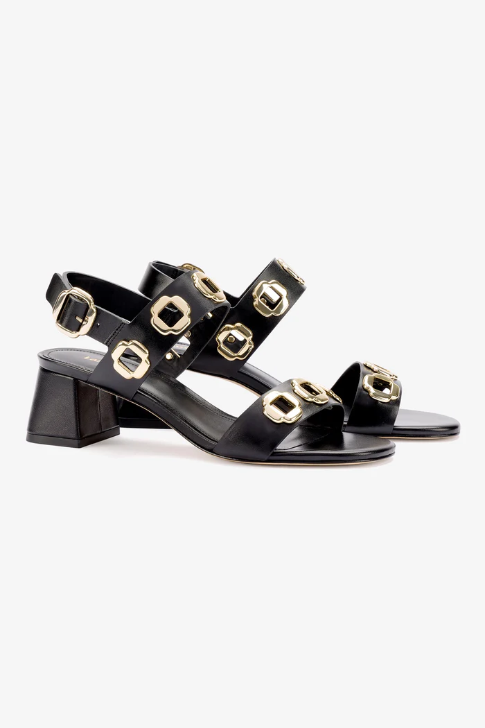 Milan Sandal In Black Leather - Imagem 2