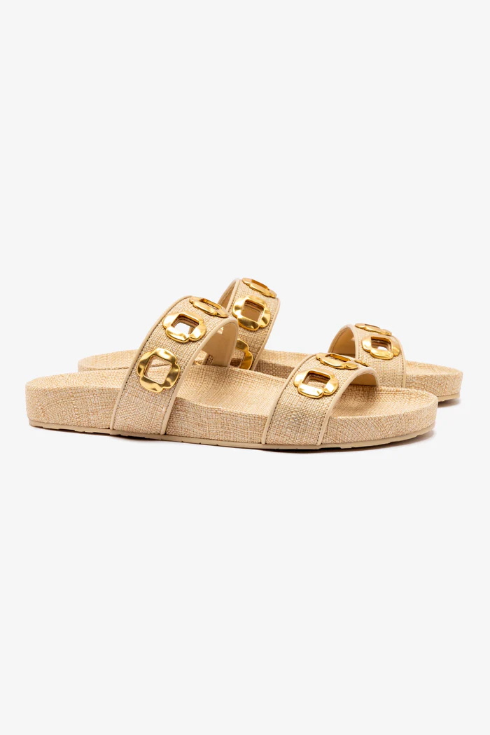 Milan Slide In Beige Raffia - Imagem 2