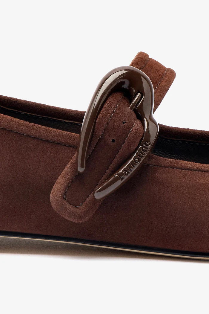 Verona Ballet Flat In Brown Suede - Imagem 4