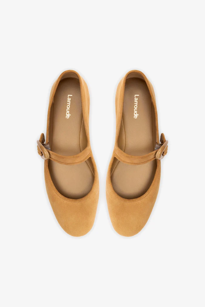 Verona Ballet Flat In Peanut Suede - Imagem 3