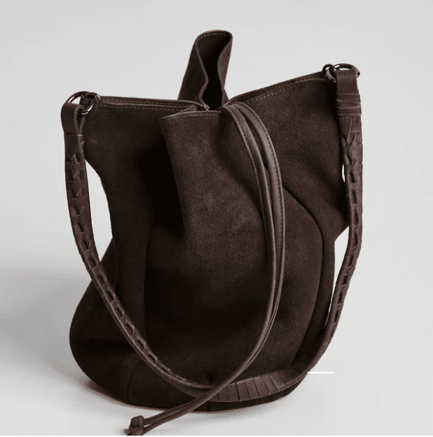 Bolsa Couro Bucket Duo Marrom