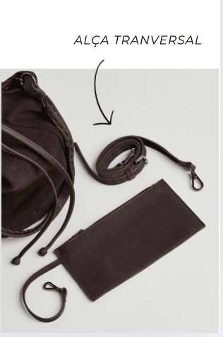Bolsa Couro Bucket Duo Marrom - Imagem 2