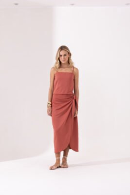 Alternative view of Vestido Pilar Urucum