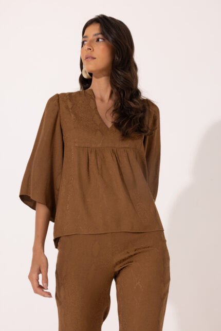 Alternative view of Blusa Fabricia Caramelo