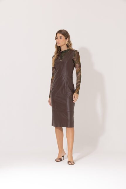Alternative view of Vestido Lisi Marrom